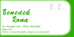 benedek rona business card